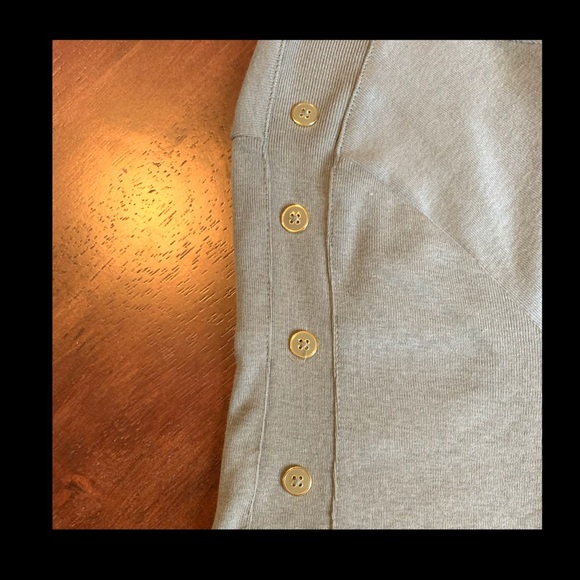 Karen Scott Olive Cotton Knit Button Shoulder Dress - Picture 5 of 5